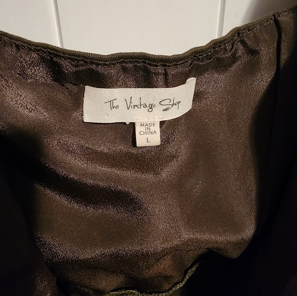 Olive green The Vintage shop jumpsuit. Size L - Picture 3 of 6